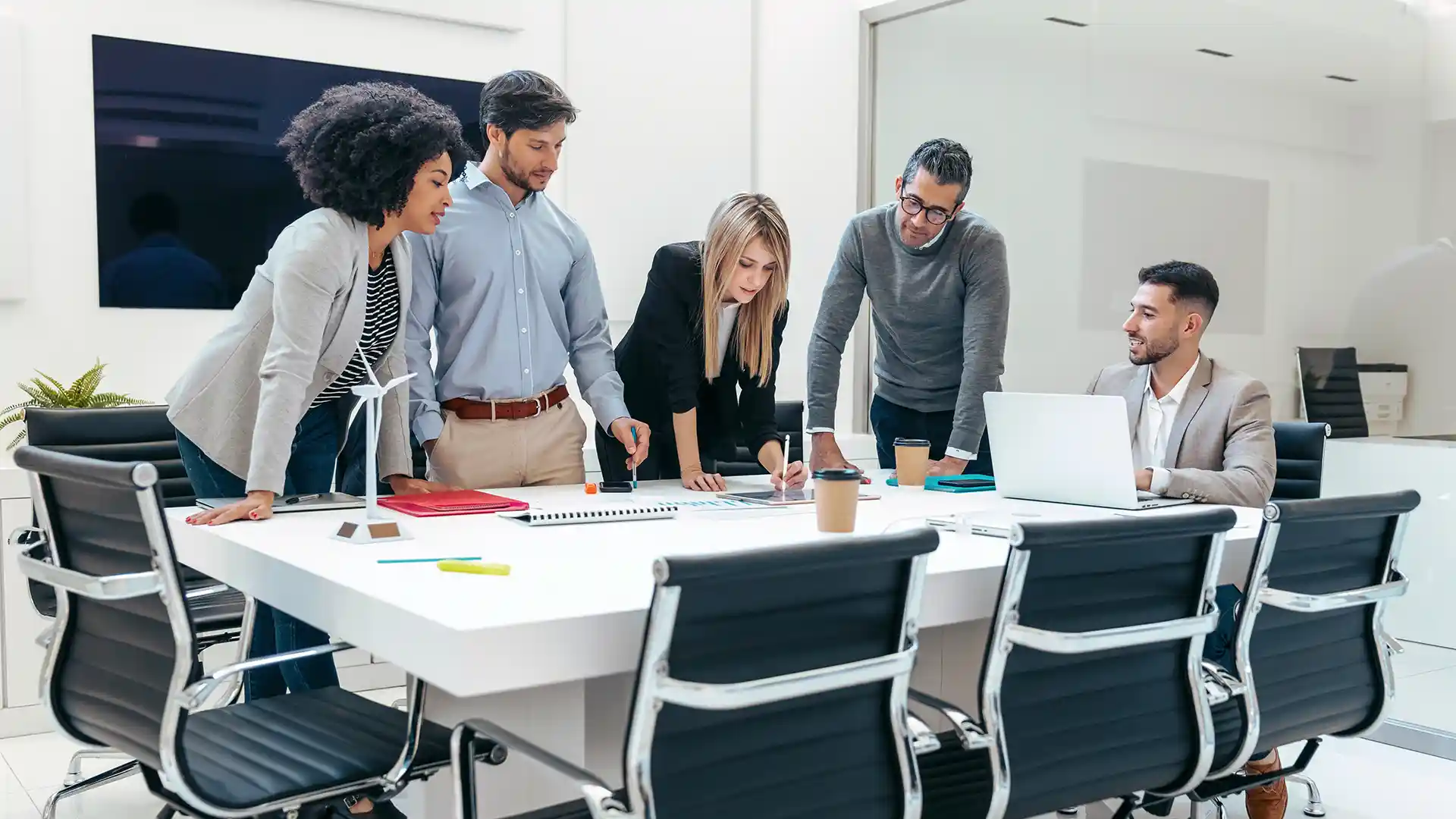 Commercial team meeting in a pest-free office
